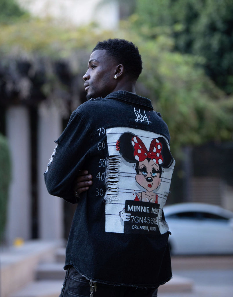 MINNIE MOUSE GOT TRAPPED HAND-PAINTED UNISEX DENIM JACKET