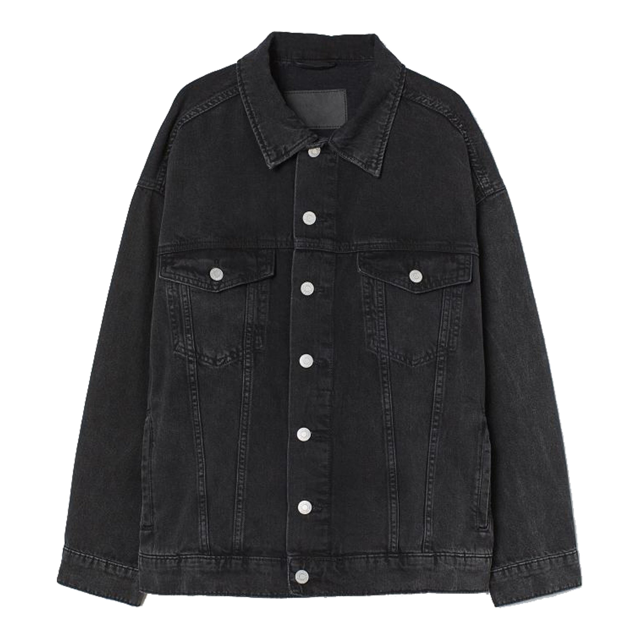 Oversized denim jacket womens black store