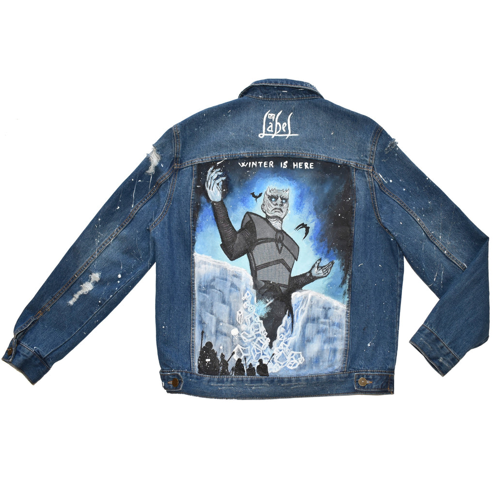 Multicolor Sleeveless Hand Painted Denim Jacket at Best Price in
