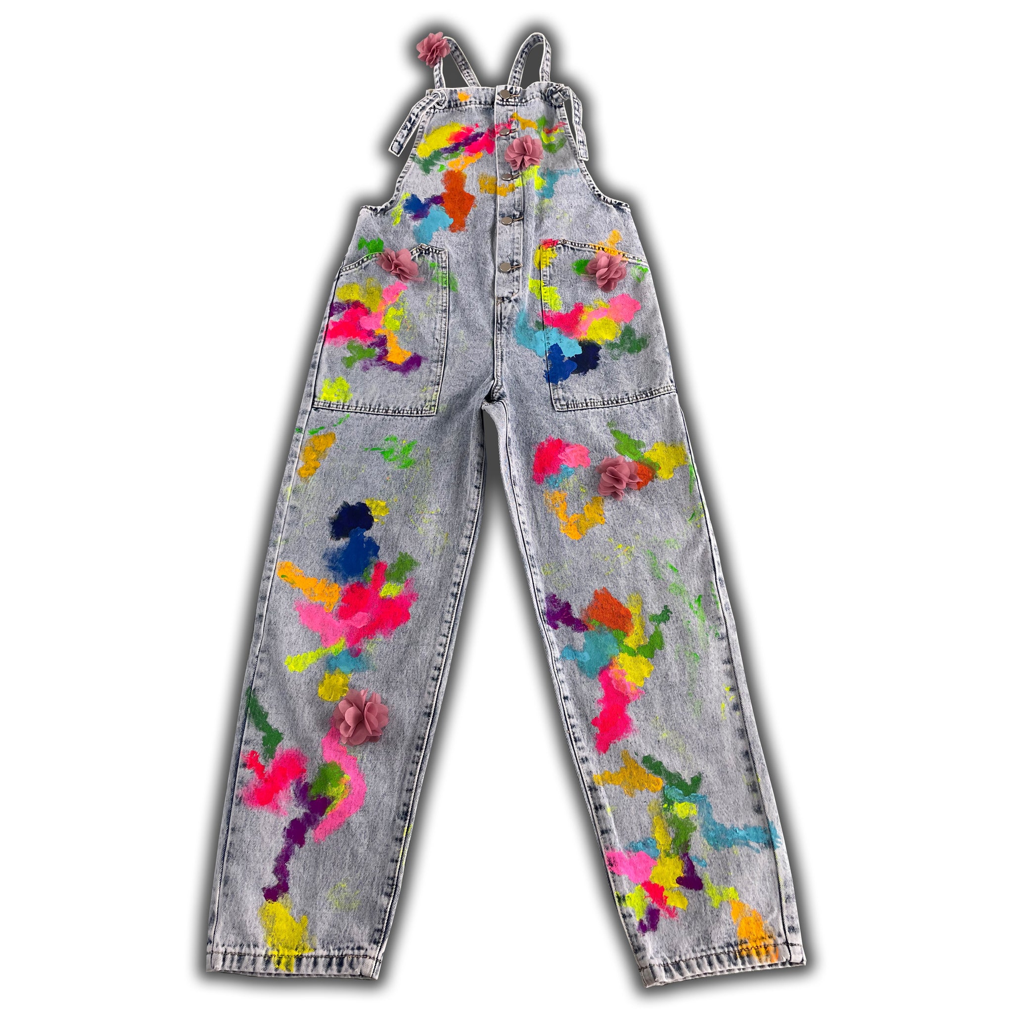 Lisa Frank custom shops painted overalls 3t/4t