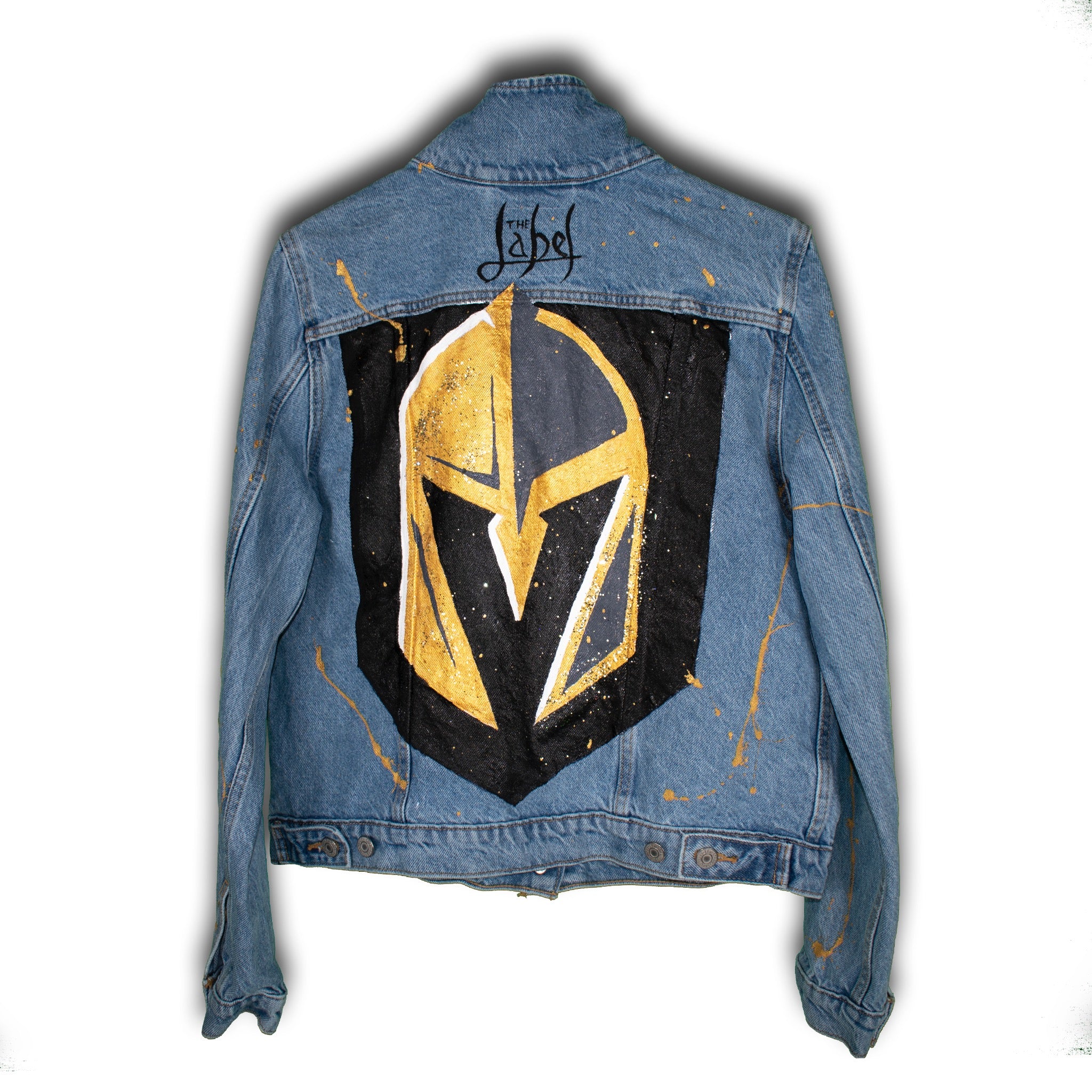 Jackets & Coats, Vegas Golden Knights Custom Denim Jacket With Patches  Inaugural Season Size M